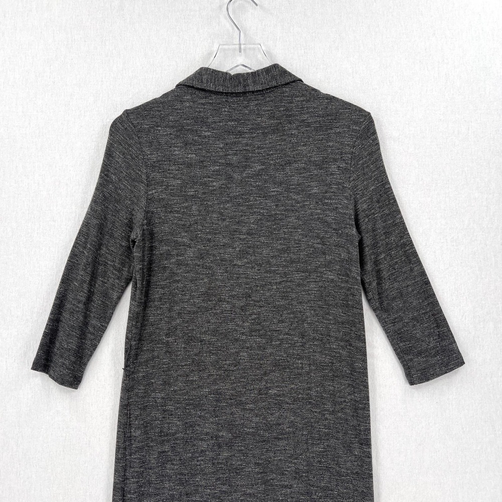ANTHROPOLOGIE DOLAN Sarana Dress Womens Small Gray Black White Collared Belt - Picture 5 of 14